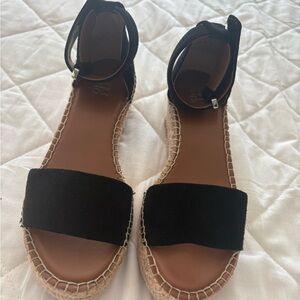 Franco Sarto Black Espadrille Ankle-Strap Sandals